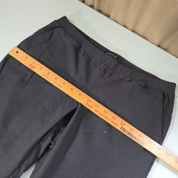 Eileen Fisher Pants Womens M Black Crepe Slim Ankle Minimalist Comfort Wear - Picture 8 of 13
